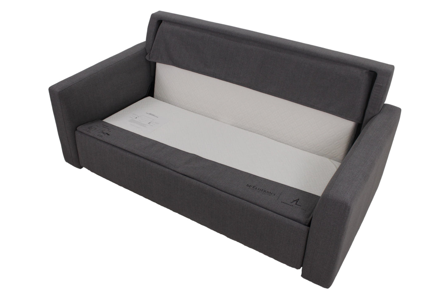 the American Leather Clara CAA-SO2-QS living room upholstered sleep sofa is available in Edmonton at McElherans Furniture + Design