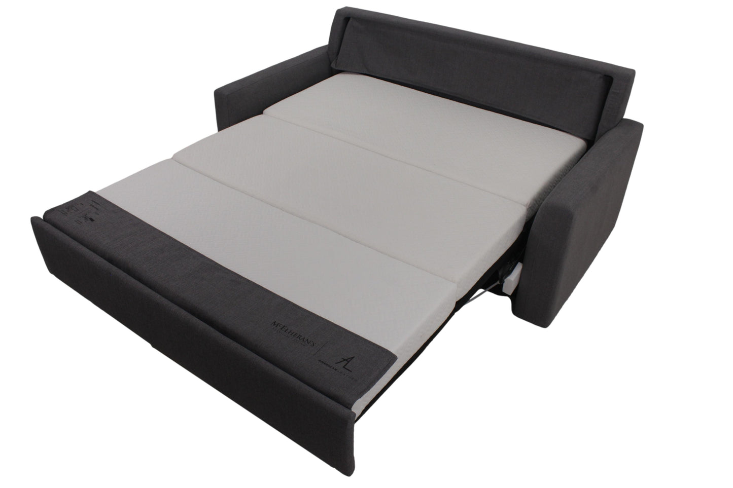 the American Leather Clara CAA-SO2-QS living room upholstered sleep sofa is available in Edmonton at McElherans Furniture + Design