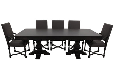the Bermex 9 piece dining room is available in Edmonton at McElherans Furniture + Design