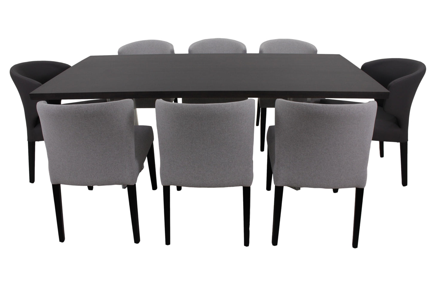 the Bermex Dinec 9 piece dining room is available in Edmonton at McElherans Furniture + Design