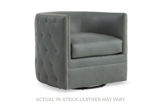 the Bernhardt Palazzo 212SLQ living room leather swivel chair is available in Edmonton at McElherans Furniture + Design