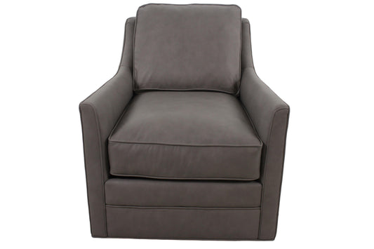 the Bradington Young Christopher 318-25SW living room leather swivel chair is available in Edmonton at McElherans Furniture + Design
