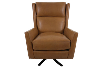 the Bradington Young  transitional Roen living room leather upholstered chair is available in Edmonton at McElherans Furniture + Design