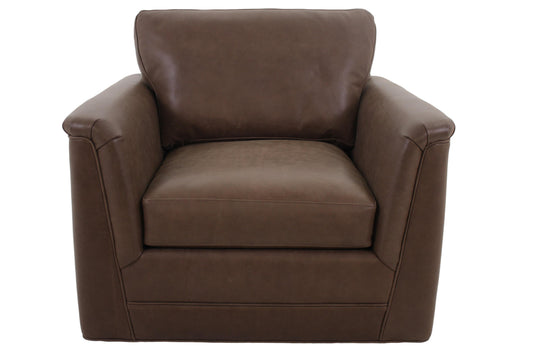 the Bradington Young Winter 625-25SW living room leather swivel chair is available in Edmonton at McElherans Furniture + Design