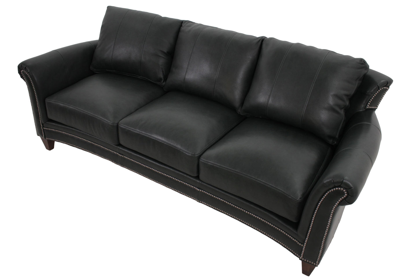 the Bradington Young Richardson 866-95 living room leather sofa is available in Edmonton at McElherans Furniture + Design