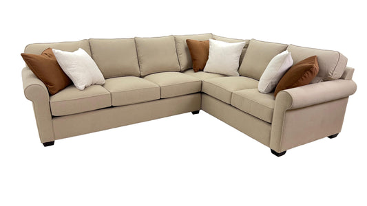 the Brentwood Ace living room upholstered sectional is available in Edmonton at McElherans Furniture + Design