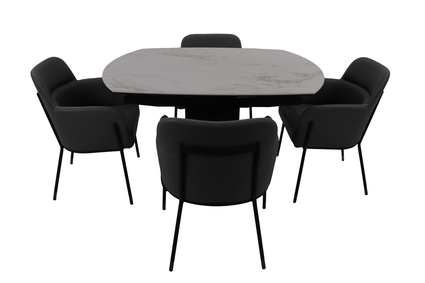 the Colibri 7 piece dining package is available in Edmonton at McElherans Furniture + Design