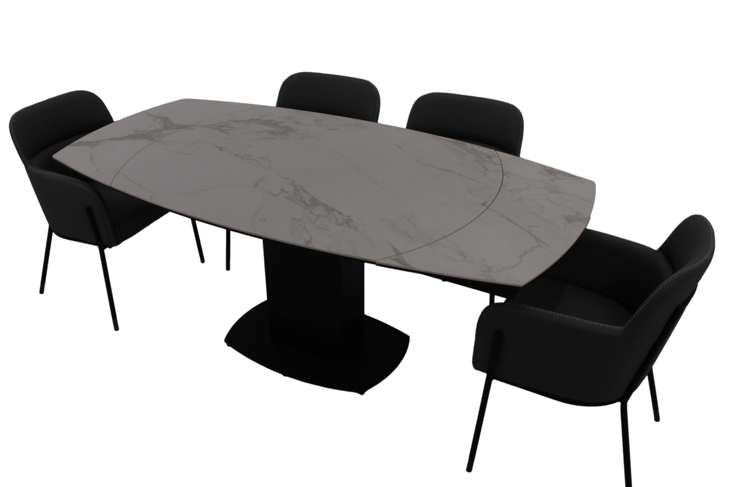 the Colibri 7 piece dining package is available in Edmonton at McElherans Furniture + Design