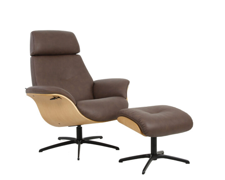 the Fjords Falcon living room leather chair is available in Edmonton at McElherans Furniture + Design