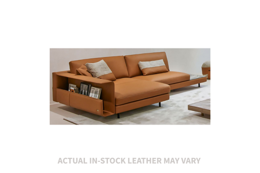 the Gamma Vincent living room leather sectional is available in Edmonton at McElherans Furniture + Design