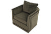 the HF Custom  transitional Aura living room upholstered swivel chair is available in Edmonton at McElherans Furniture + Design