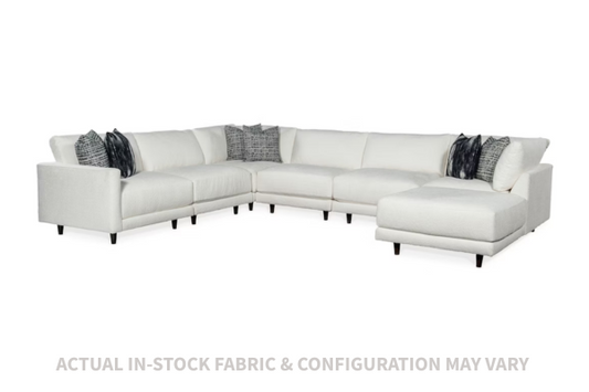 the HF Custom Carmel living room upholstered sectional is available in Edmonton at McElherans Furniture + Design
