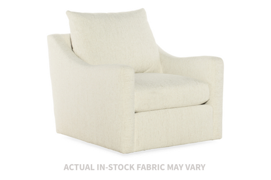 the HF Custom Dimitri living room upholstered swivel chair is available in Edmonton at McElherans Furniture + Design