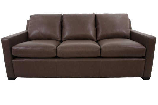 the Hancock & Moore Town & Country Luna living room leather sofa is available in Edmonton at McElherans Furniture + Design