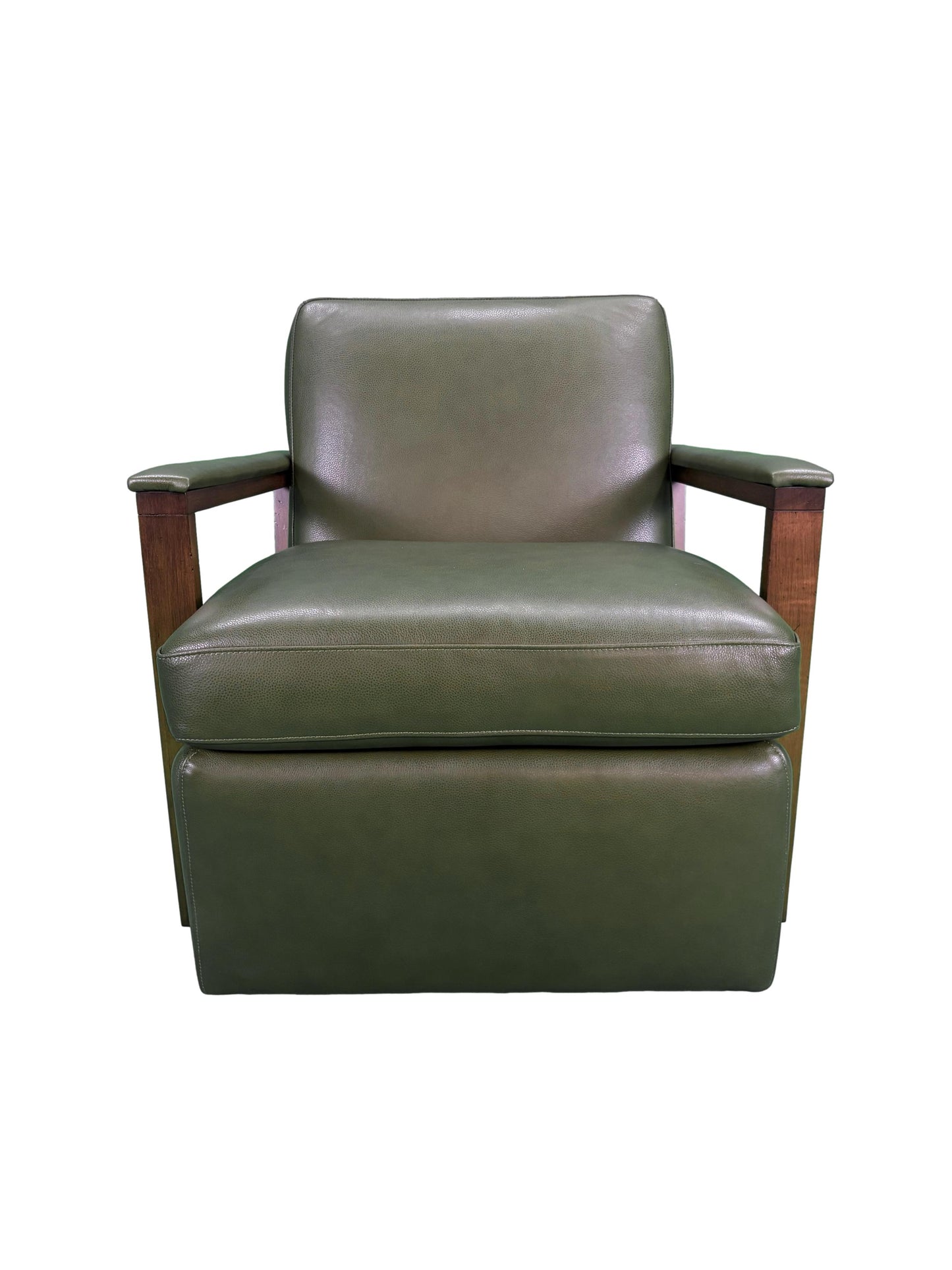 the Hancock & Moore Town & Country Bowery living room upholstered swivel chair is available in Edmonton at McElherans Furniture + Design