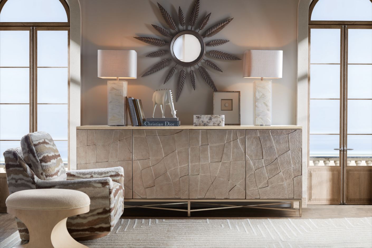 the Hooker Furniture Westwood 6133-55490-80 living room occasional credenza is available in Edmonton at McElherans Furniture + Design
