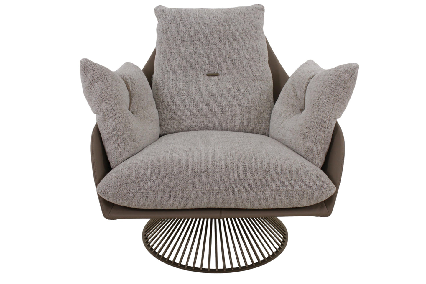 the Gamma Gloss living room leather swivel chair is available in Edmonton at McElherans Furniture + Design