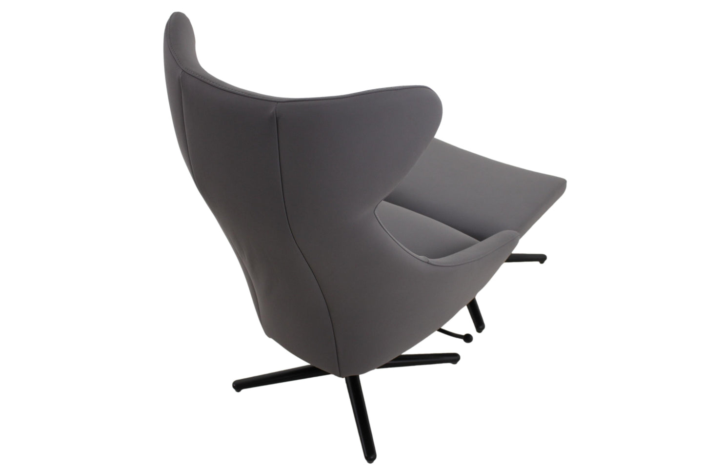 the Gnostic swivel chair & ottoman is available in Edmonton at McElherans Furniture + Design