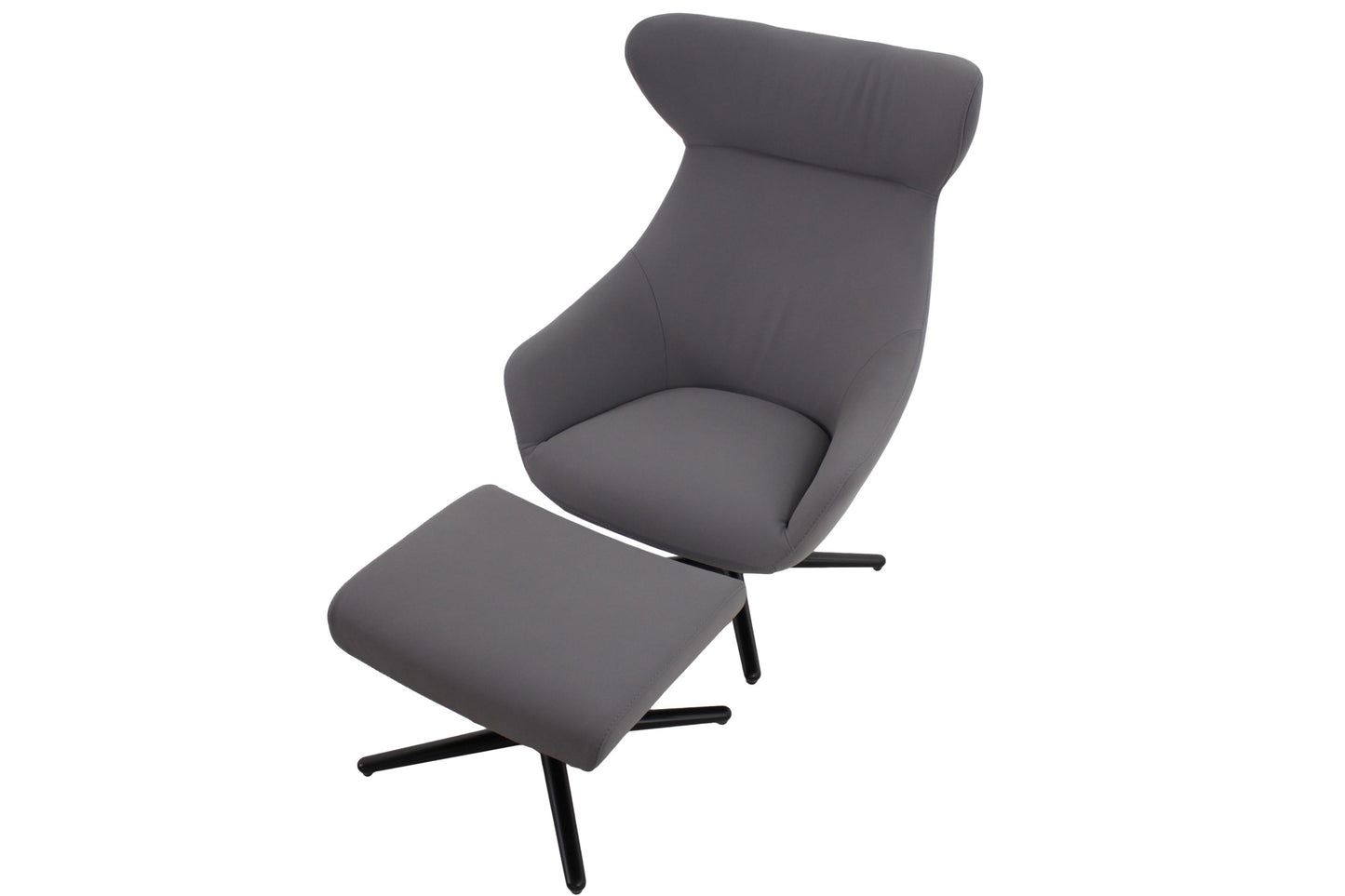 the Gnostic swivel chair & ottoman is available in Edmonton at McElherans Furniture + Design