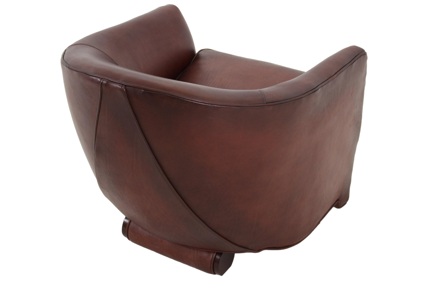 the Lillian August Leo living room leather chair is available in Edmonton at McElherans Furniture + Design