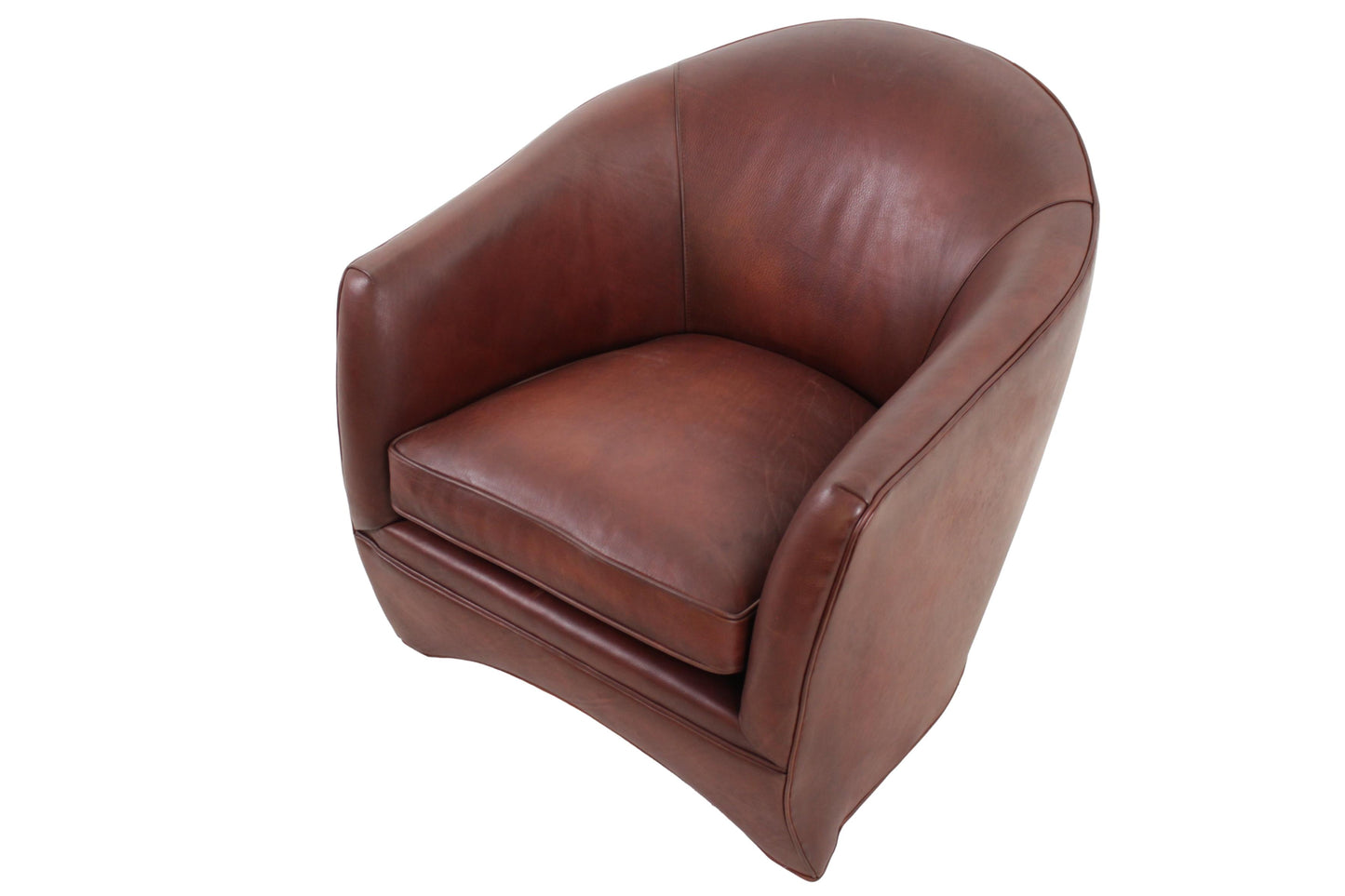 the Lillian August Leo living room leather chair is available in Edmonton at McElherans Furniture + Design