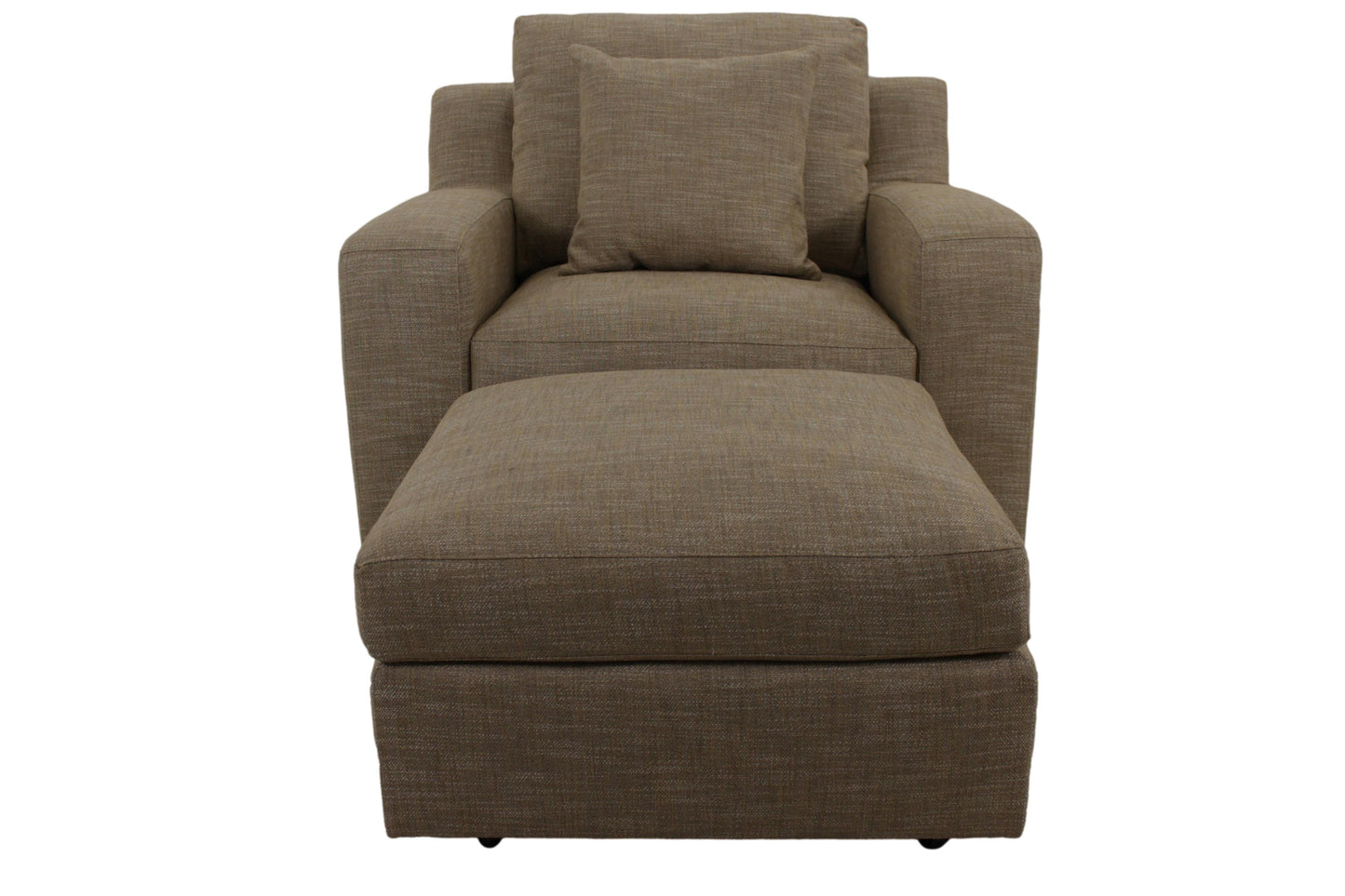 the 6 Series scoop arm chair & ottoman is available in Edmonton at McElherans Furniture + Design