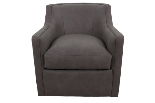 the Sherrill Custom Leather Works S580-01T living room leather swivel chair is available in Edmonton at McElherans Furniture + Design