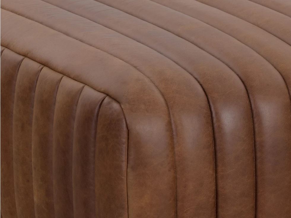 the Sunpan 111848 living room leather ottoman is available in Edmonton at McElherans Furniture + Design