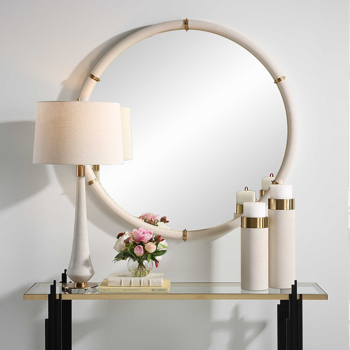 the Uttermost Cyprus wall mirror is available in Edmonton at McElherans Furniture + Design