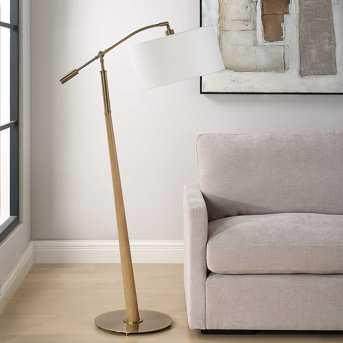 the Uttermost Kennett lighting floor lamp is available in Edmonton at McElherans Furniture + Design