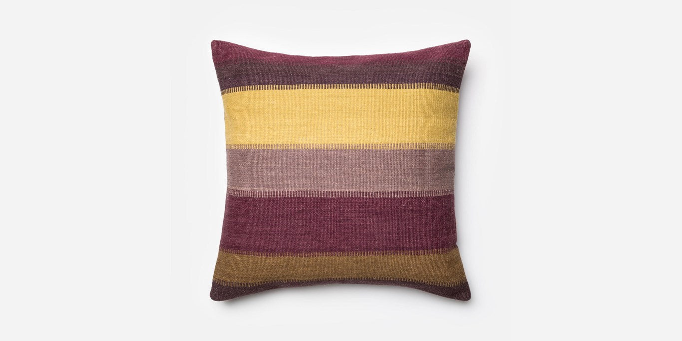 the Loloi P0164 Plum/Multi Decorative toss pillow is available in Edmonton at McElherans Furniture + Design