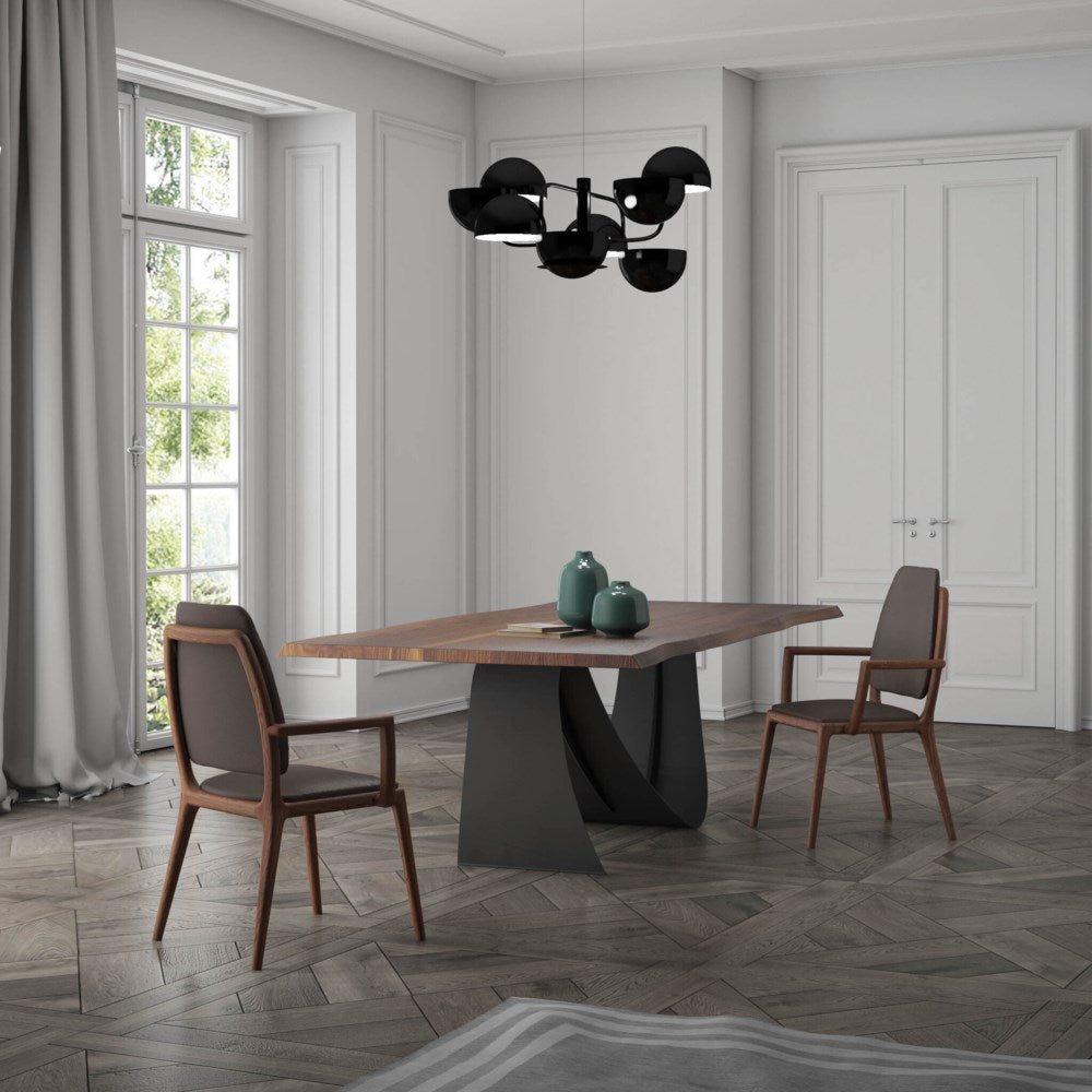 the Bellini Modern Flex dining room table is available in Edmonton at McElherans Furniture + Design