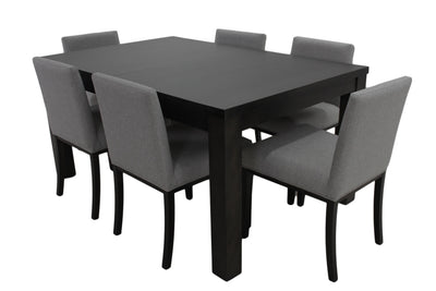 the Bermex 7 piece dining room is available in Edmonton at McElherans Furniture + Design