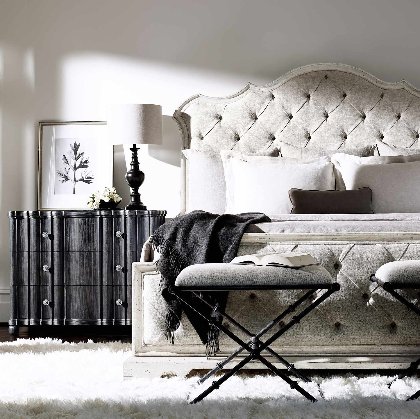 the Bernhardt Mirabelle 304-032B bedroom night table is available in Edmonton at McElherans Furniture + Design