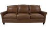 the Bradington Young Plaza Midwood transitional Madison living room leather upholstered sofa is available in Edmonton at McElherans Furniture + Design