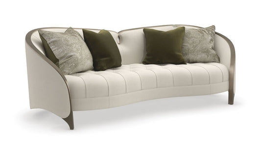 the Caracole Valentina living room upholstered sofa is available in Edmonton at McElherans Furniture + Design