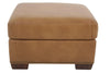 the Boulder leather chair & ottoman is available in Edmonton at McElherans Furniture + Design