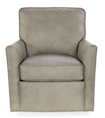 the Hooker Furniture  transitional CC323-080 living room leather upholstered swivel chair is available in Edmonton at McElherans Furniture + Design
