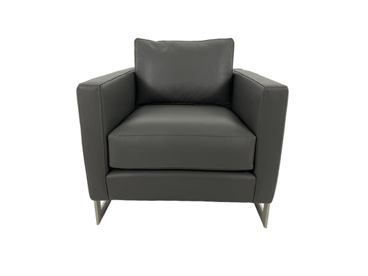 the Marcantonio Naomi living room leather chair is available in Edmonton at McElherans Furniture + Design