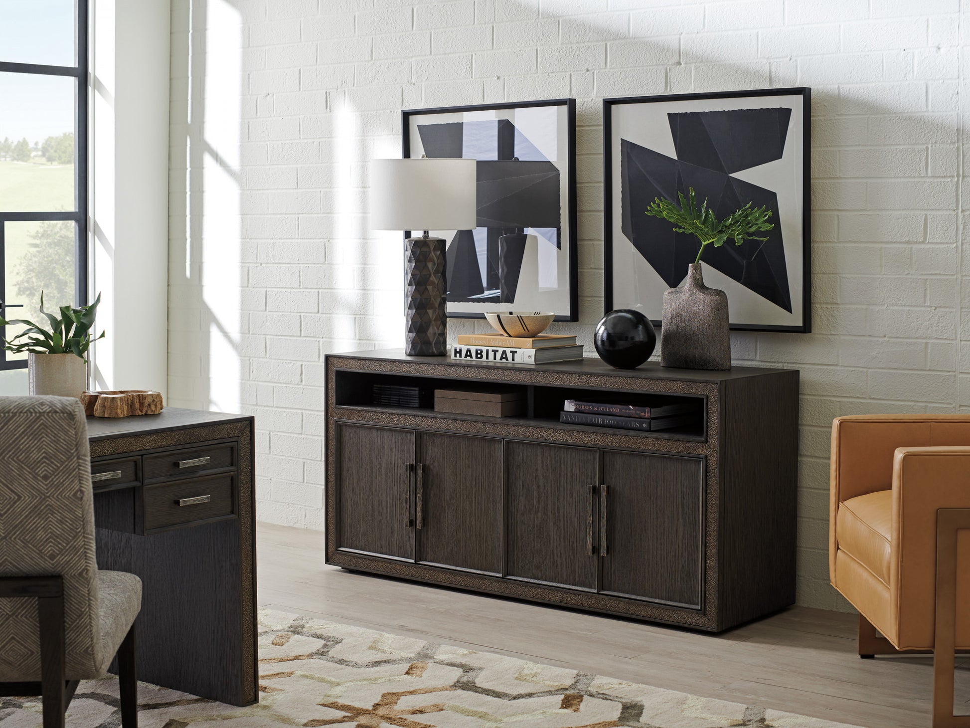 the Sligh Hampton living room entertainment media console is available in Edmonton at McElherans Furniture + Design
