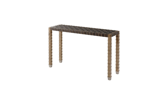 the Theodore Alexander Hannon living room occasional console table is available in Edmonton at McElherans Furniture + Design