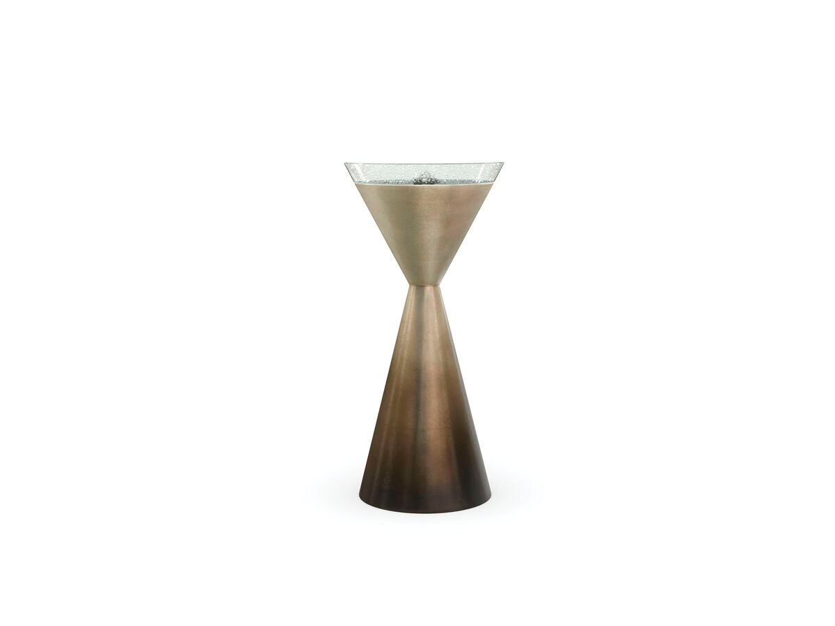 the Caracole Spy Glass living room occasional end table is available in Edmonton at McElherans Furniture + Design