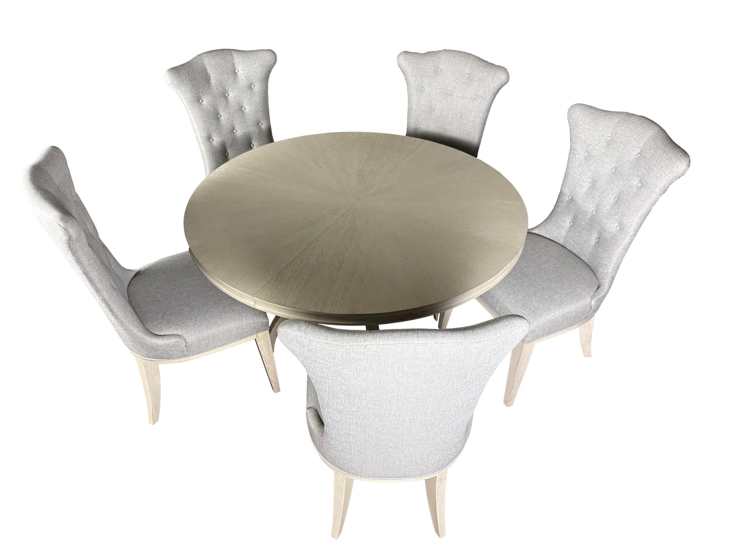 the Allure 6 piece round dining package is available in Edmonton at McElherans Furniture + Design