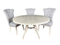 the Allure 6 piece round dining package is available in Edmonton at McElherans Furniture + Design