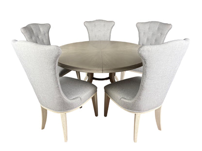 the Allure 6 piece round dining package is available in Edmonton at McElherans Furniture + Design