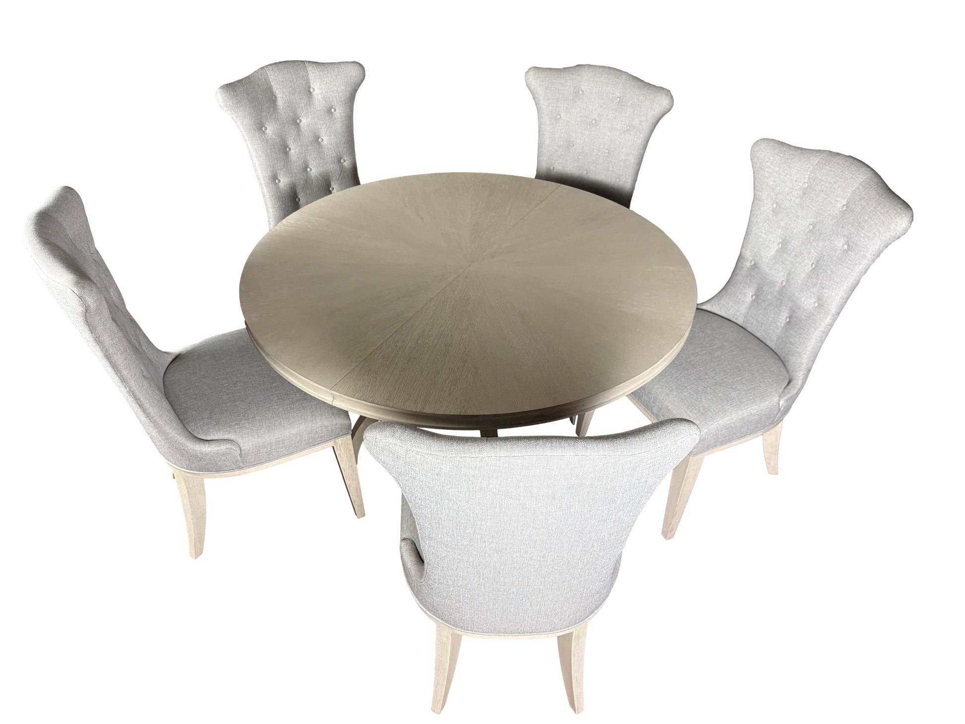 the Allure 6 piece round dining package is available in Edmonton at McElherans Furniture + Design