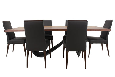 the Bellini Modern 7 piece dining room is available in Edmonton at McElherans Furniture + Design