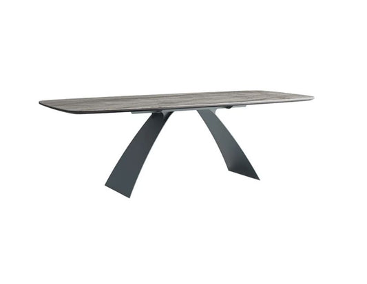 the Bellini Modern Bridge dining room table is available in Edmonton at McElherans Furniture + Design