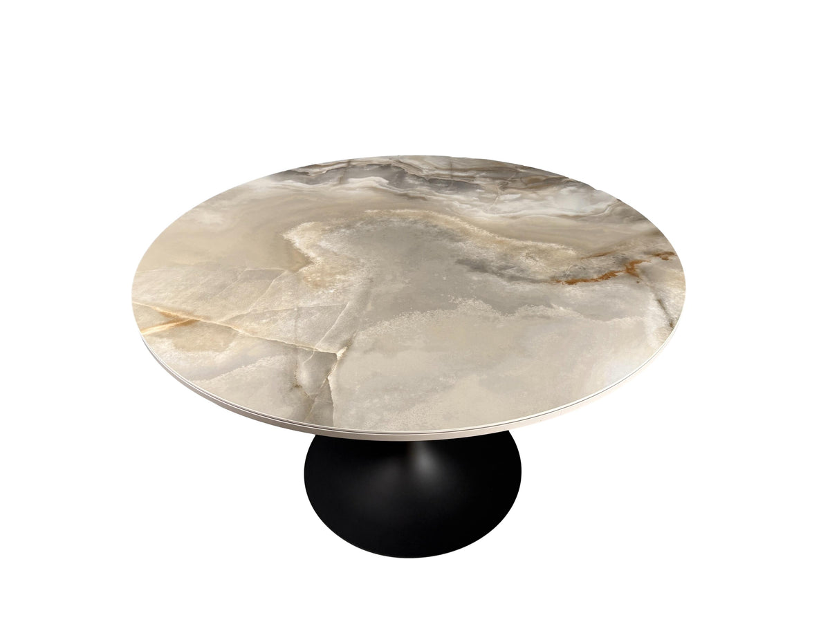 the Bellini Modern Sole dining room table is available in Edmonton at McElherans Furniture + Design