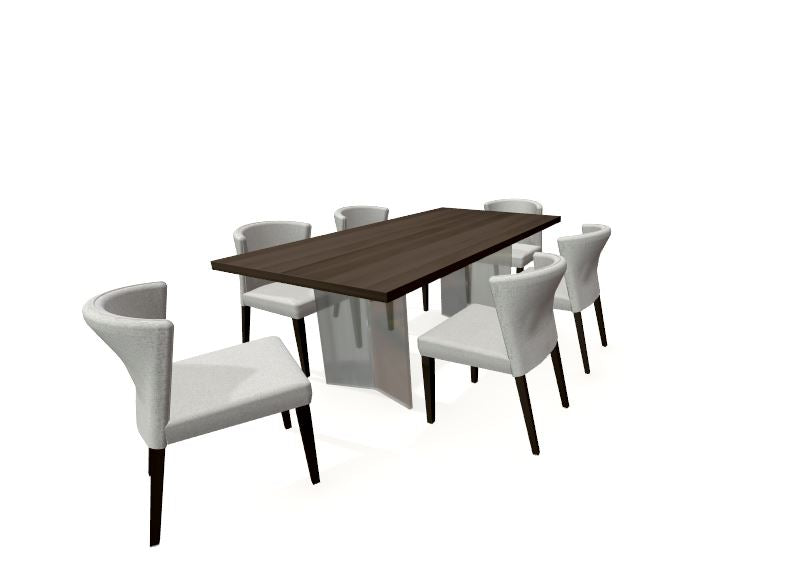 the Bermex Dinec 7 piece dining room is available in Edmonton at McElherans Furniture + Design